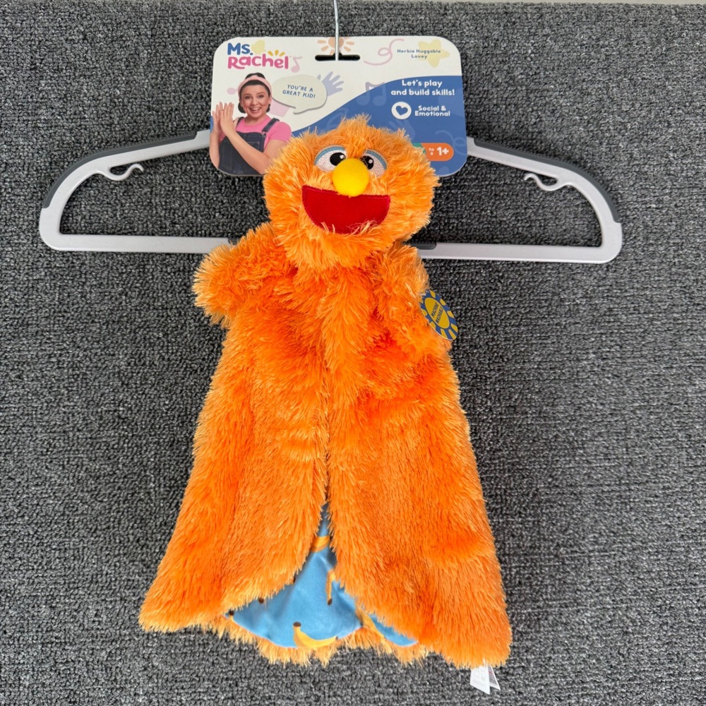 NWT Ms. Rachel Toddler Herbie Huggable Lovey Sensory Plush Security Blanket Gift